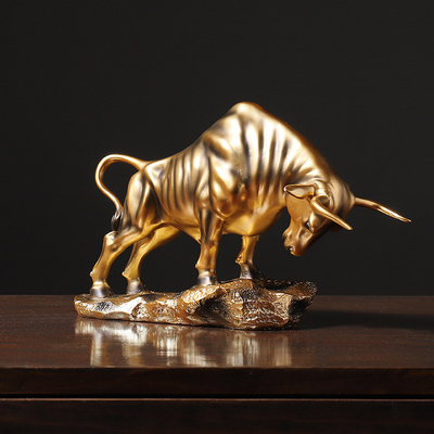 Small Indoor Table Decoration Taurus Sculpture Cast Copper Batch Production