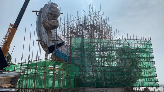 10 Meters High Large Stainless Steel Sculpture Of The City Logo
