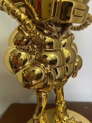 Plexiglass Space Cat Sculpture Hand Handled Mirror Electroplated