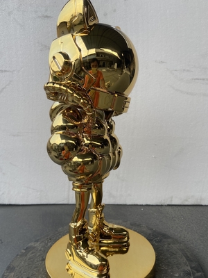 Plexiglass Space Cat Sculpture Hand Handled Mirror Electroplated