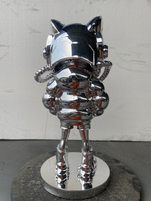 Silver Snake Electroplated Space Cat Sculpture By Hand Balloon Style