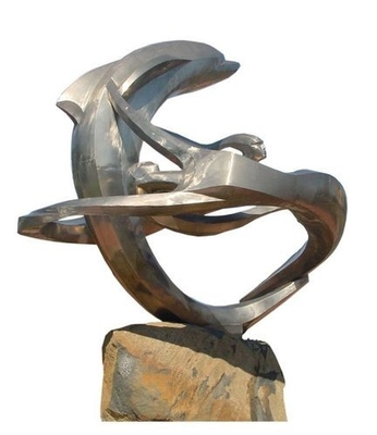 ODM Stainless Steel Abstract Sculpture City Logo Garden Decoration