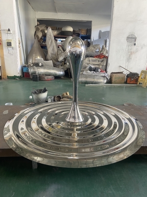 Mirror Stainless Steel Water Drop Sculpture Pool Water Feature Decoration