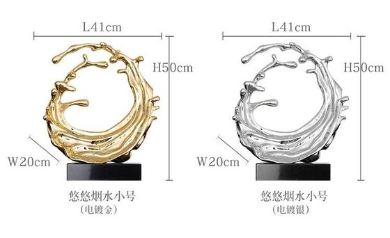 Gold Mirror Resin Art Sculpture Spray Modern Art Metal Sculptures Lobby Decoration