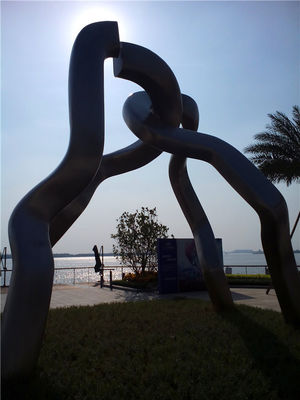 Matte Brushed Large Outdoor Metal Sculpture Abstract Metal Garden Figures