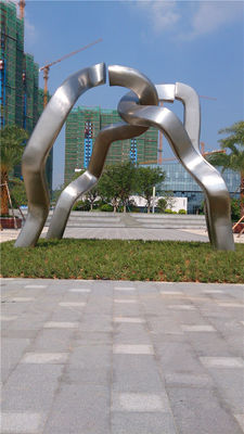 Matte Brushed Large Outdoor Metal Sculpture Abstract Metal Garden Figures