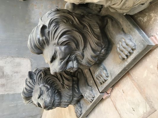 Cast Metal Animal Sculptures Doorways Large Bronze Lion Statue