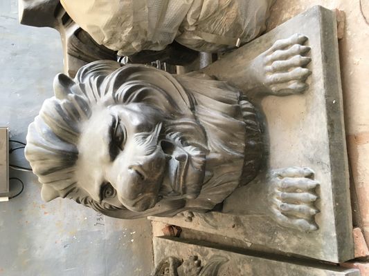 Cast Metal Animal Sculptures Doorways Large Bronze Lion Statue