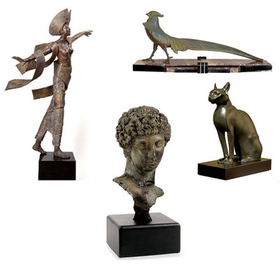 Customized Small Bronze Sculpture , Desk Small Bronze Lion Statue