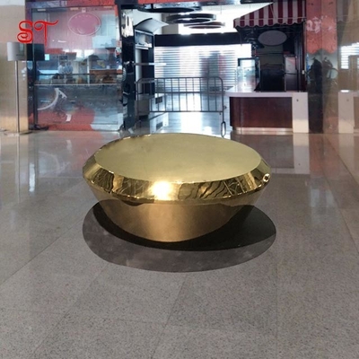 Modern Style  Luxury Gold Bronze Round Top Coffee Table Hotel Living Room High Fashion Furniture Statues