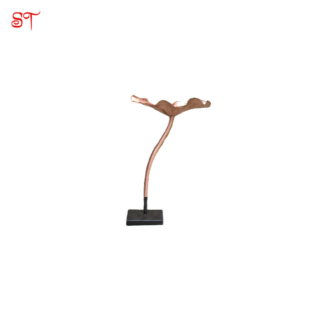Gold Lotus Leaf Outdoor Garden Flower Plant Petal Sculpture Cast Copper Nelumbo nucifera Gaertn Metal Sculpture Statue