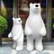White Cartoon Resin Art Sculpture Landing Polar Bear Animal Outdoor Sculptures