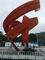 Thép không gỉ Tác phẩm điêu khắc kim loại lớn ngoài trời Ruy băng đỏ bên ngoài Đồ trang trí sân vườn Điểm mốc