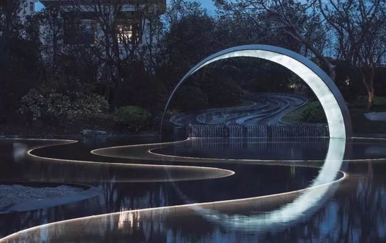 Waterscape Tác phẩm điêu khắc nghệ thuật kim loại lớn, Đèn LED hồ bơi Tượng bằng thép không gỉ